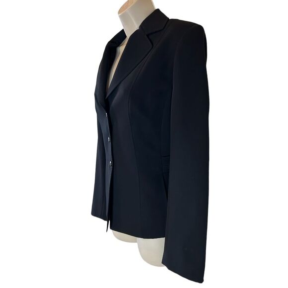 Tahari Arthur S. Levine Classic Black Blazer with Silver Buttons Professional 8 - Picture 3 of 12